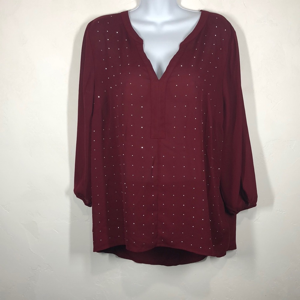 Maurices maroon red blouse size 0X